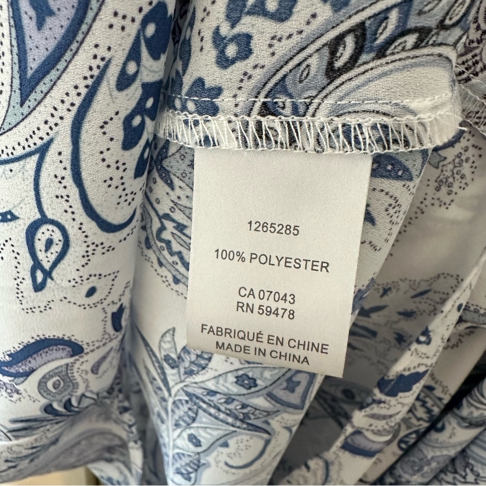 Cynthia Rowley Paisley Print Smocked Sleeve Tunic Blouse Women’s Size 3X - Picture 4 of 9